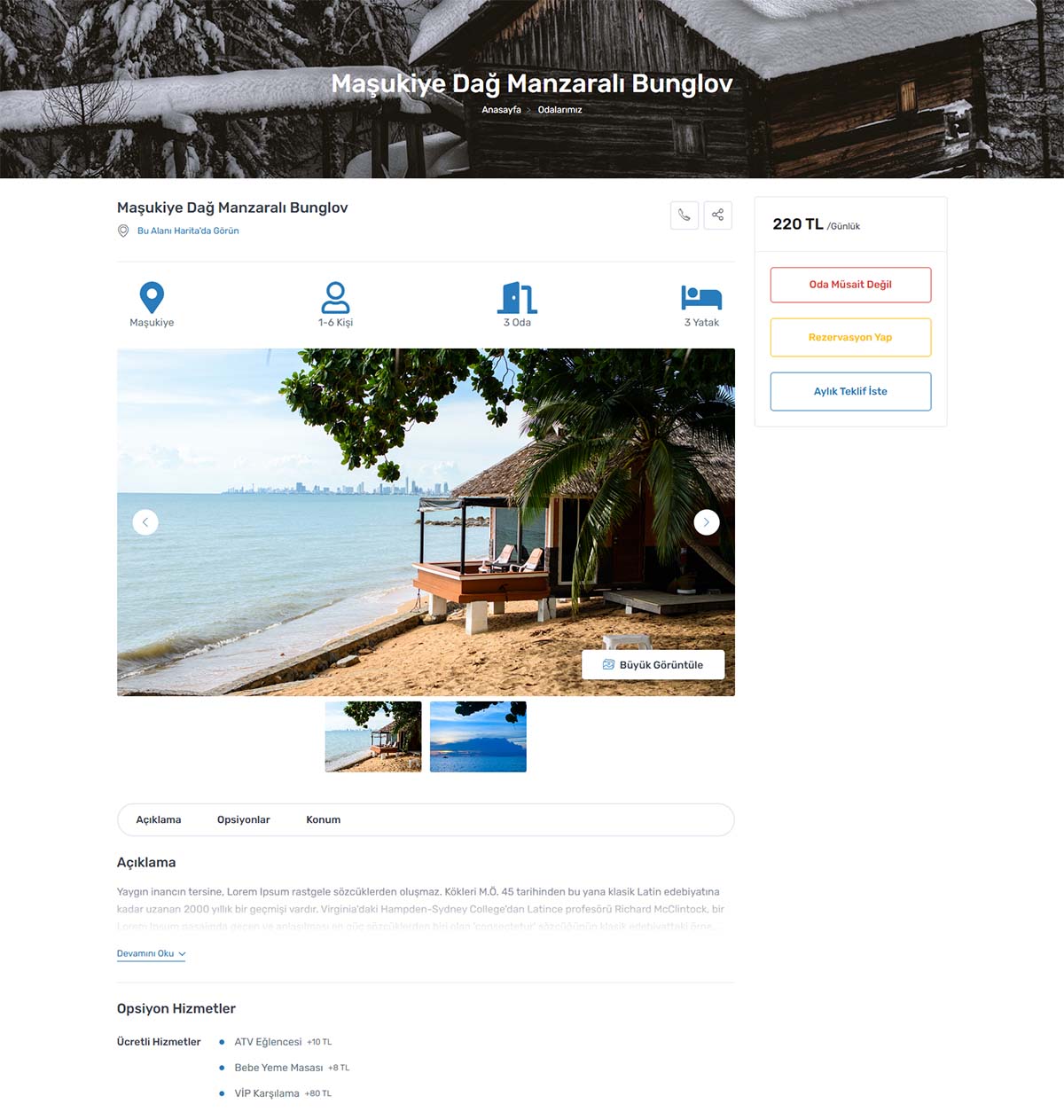 Bungalov Apart Hotel Kiralama Web Sitesi