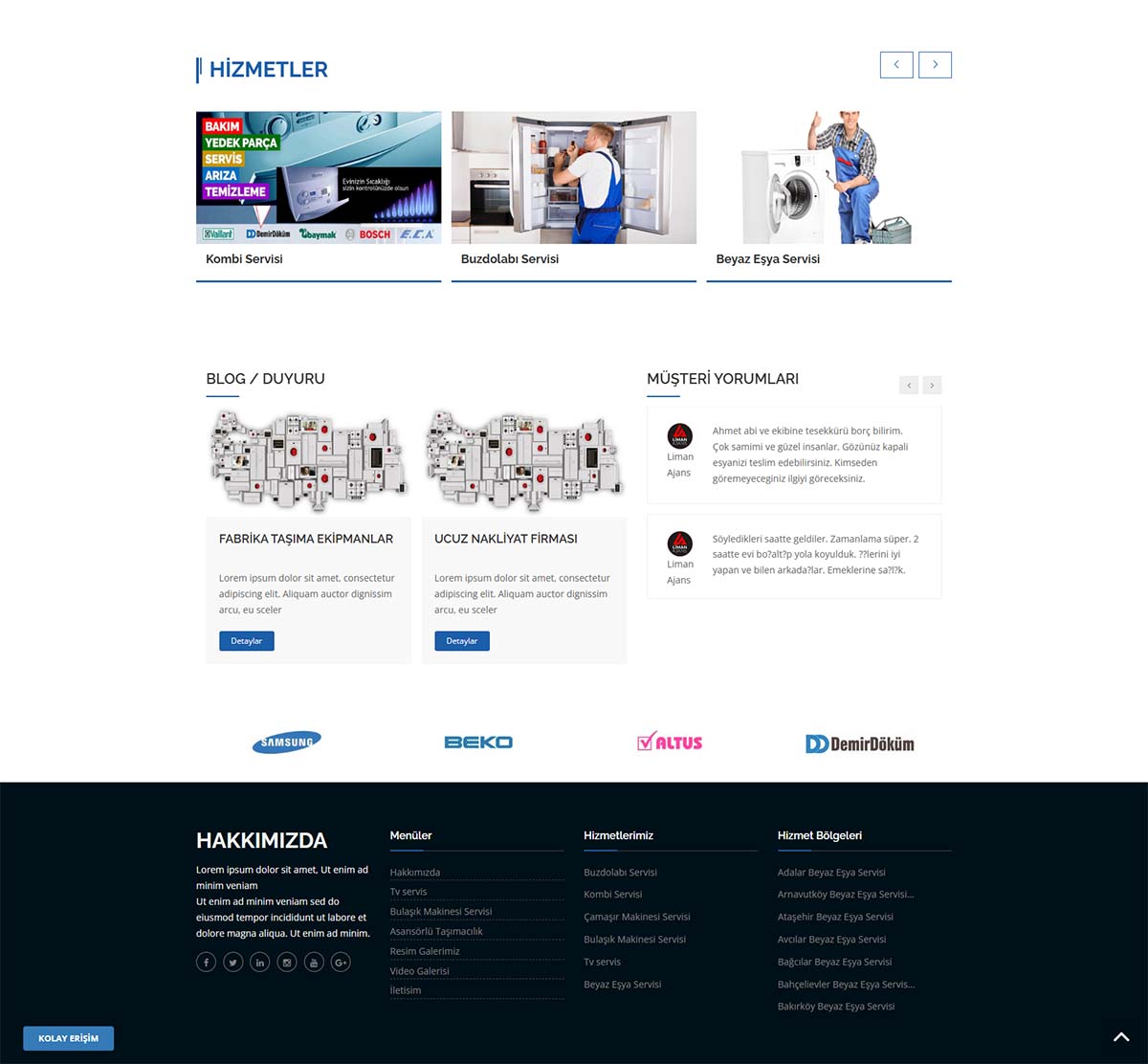 BEYAZ EŞYA SERVİS TAMİR WEB SİTESİ