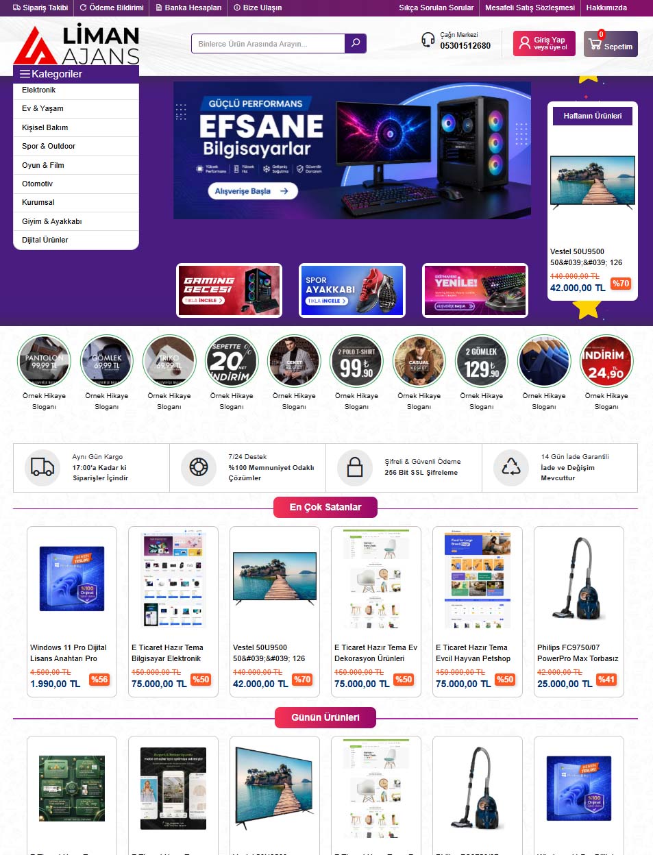E-Ticaret Bilgisayar Elektronik Market Web Sitesi