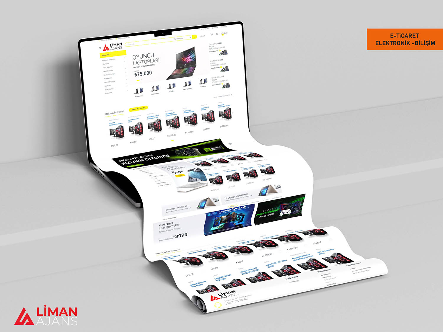 Bilgisayar Elektronik Ürünler E-Ticaret Web Sitesi