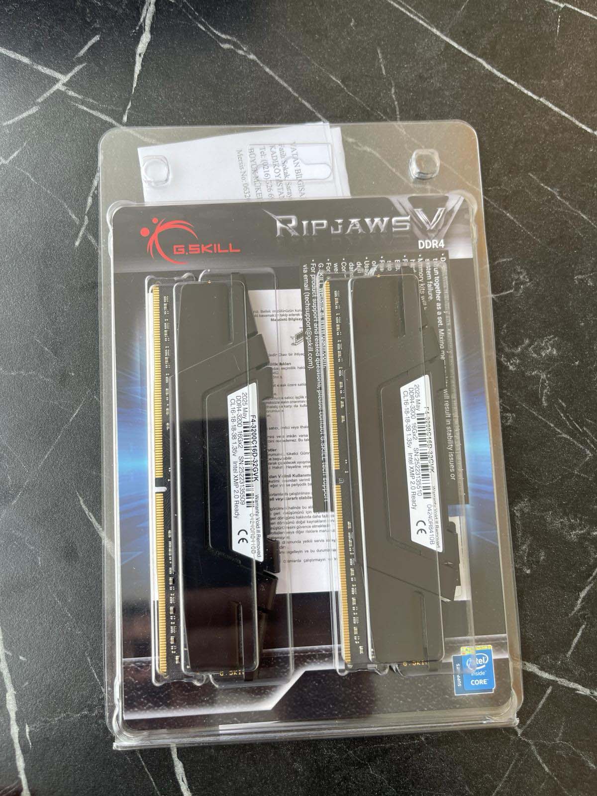 GSKILL RipjawsV 2x16 32GB 3200 Mhz CL16