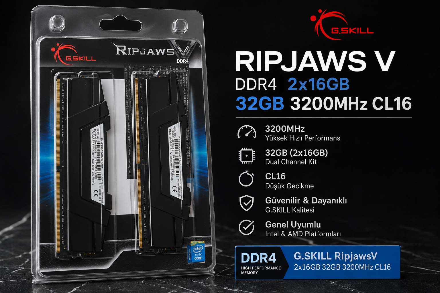 GSKILL RipjawsV 2x16 32GB 3200 Mhz CL16