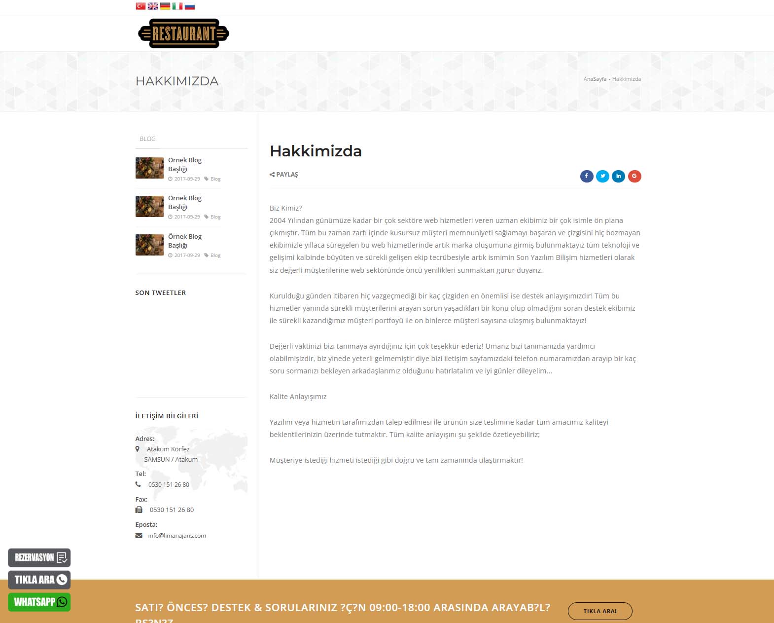 RESTAURANT | CAFE| BAR WEB SİTESİ V1